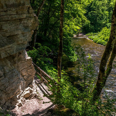 Pfad in der Wutachschlucht in der zweiten Etappe